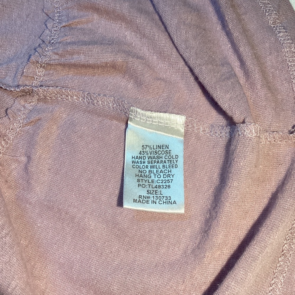 Umgee Linen Blend Tunic Dress Womens Large Purple Boho Minimalist Tiered Ruffle - Picture 4 of 7